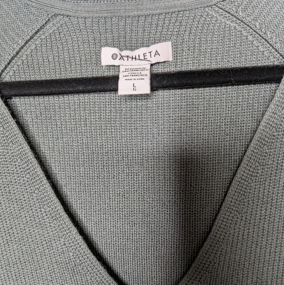 Athleta Hanover V-neck Sweater Gray sz L - Picture 6 of 7